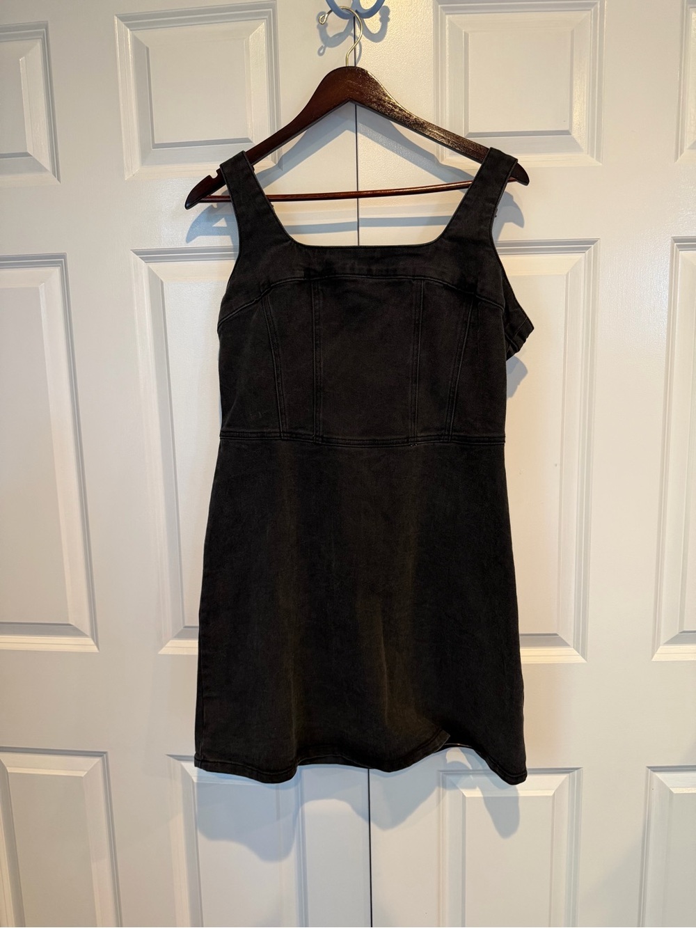 Guess Black Square-Neck Mini Tank Dress